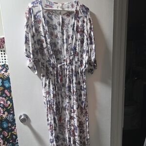 LOFT Multicolor Floral Long Sleeve Dress